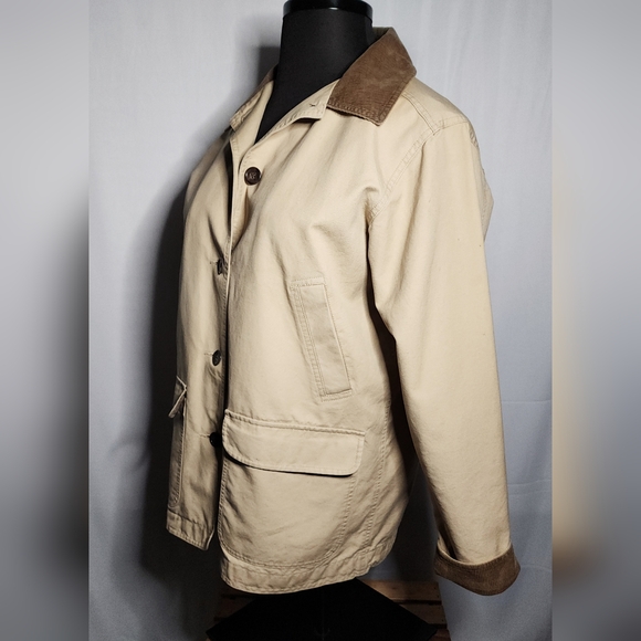 Mint 2BN cond (L) Women's L.L.Bean Lined button front jacket + cord trim accents - Picture 3 of 14